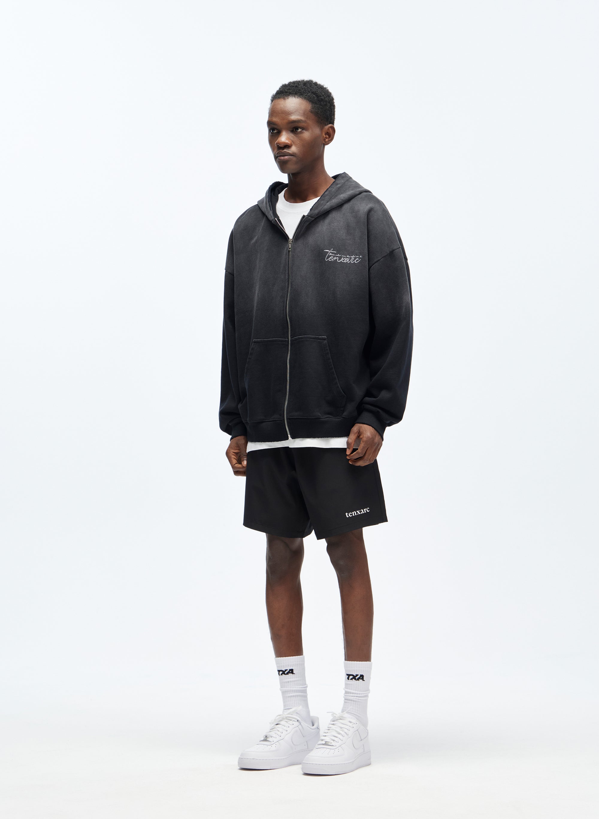 Script Zipped Hoodie