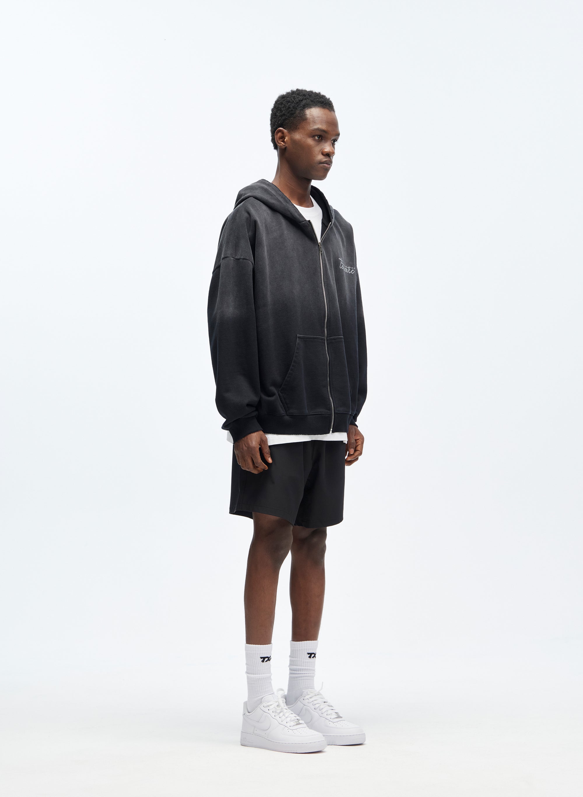 Script Zipped Hoodie